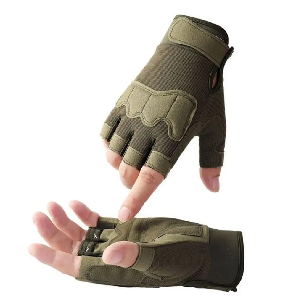 Wear-Resistant Motorcycle Gloves Vintage Goatskin Leather Racing Gloves Fingerless Anti-Slip Half Finger Gloves Women Men