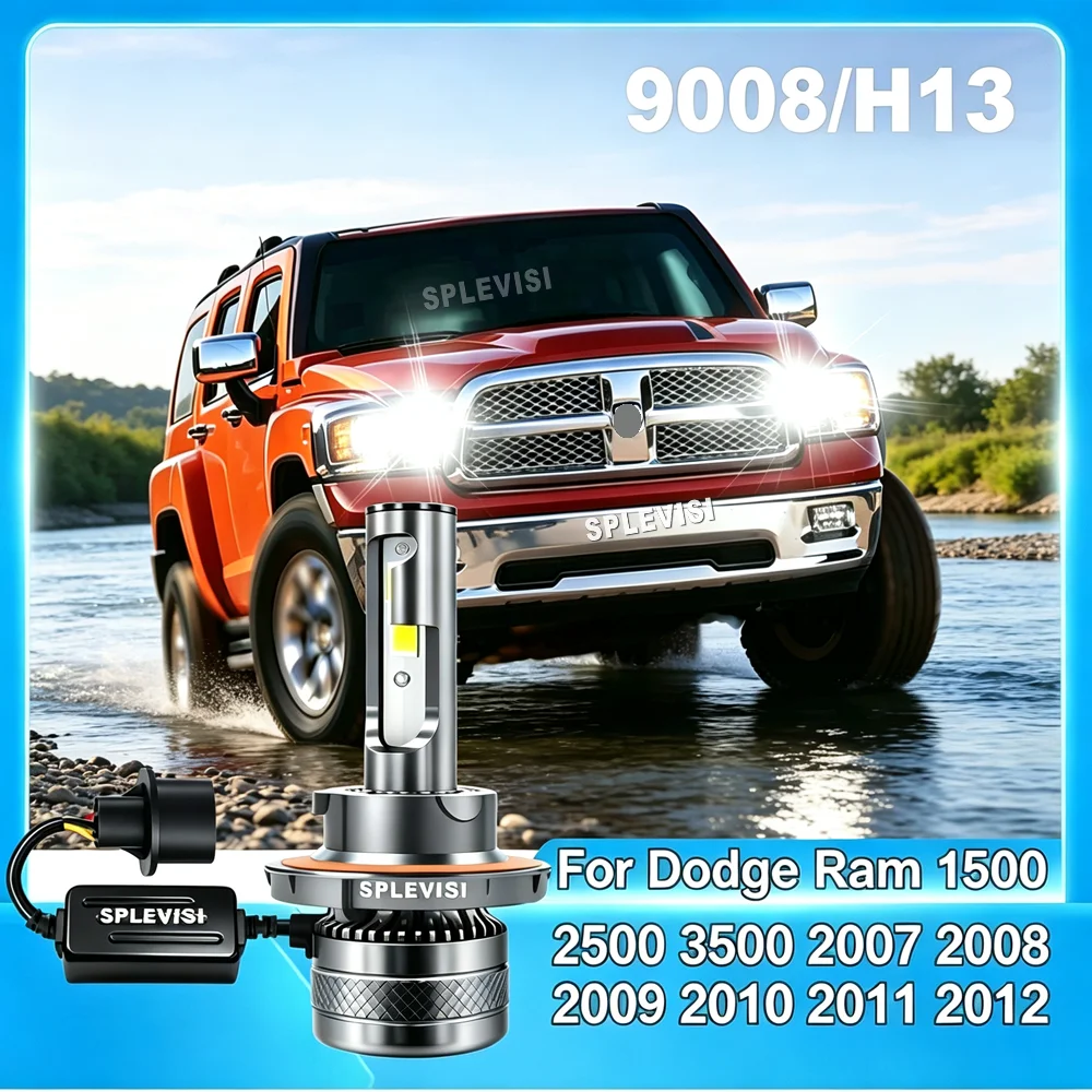 H13/9008 LED Bulbs Dual Beam 20000LM 200W Directly Repalce Halogen For Dodge Ram 1500 2500 3500 2007 2008 2009 2010 2011 2012