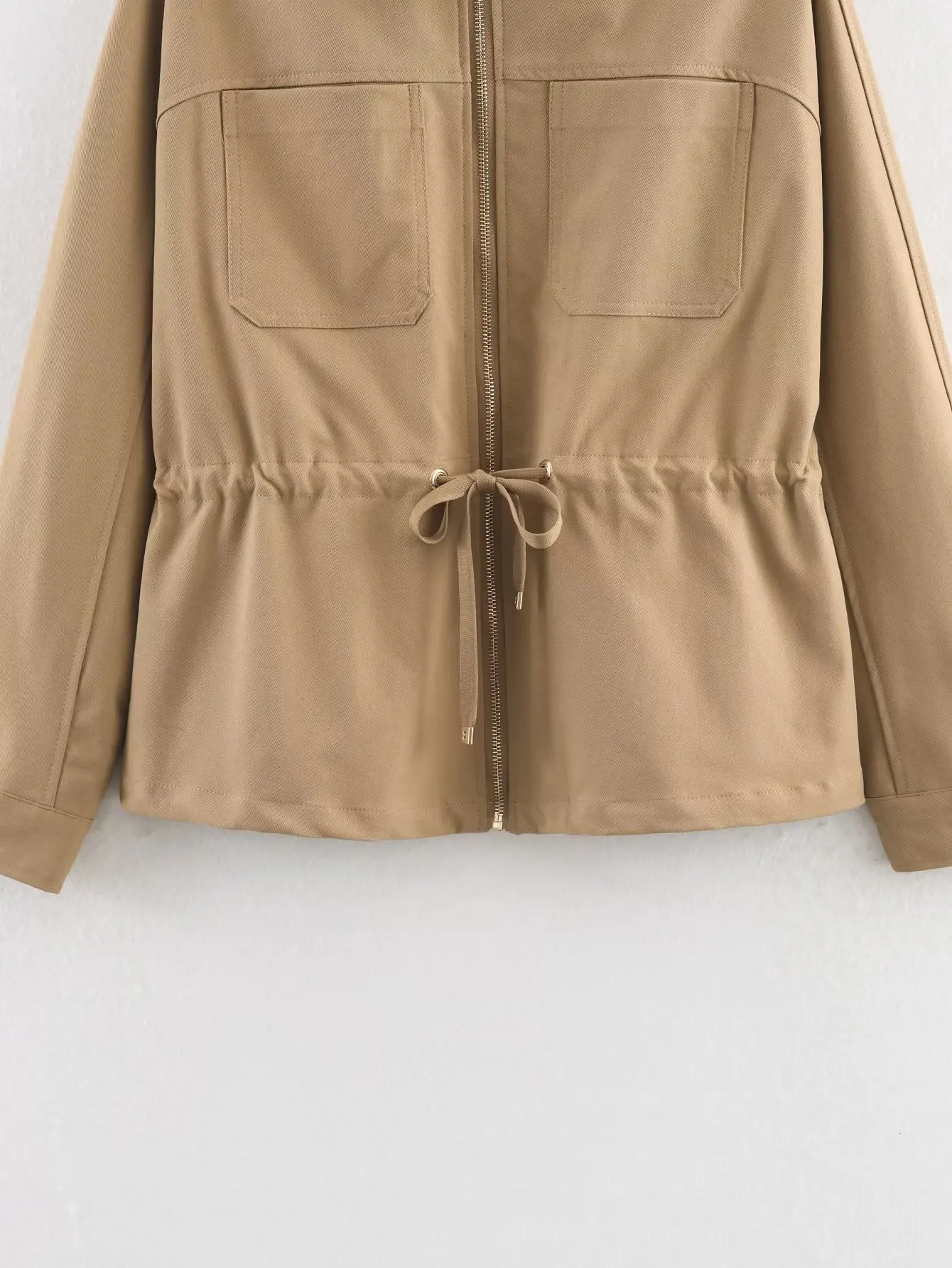 HH Female Causal Pants Suits Long Sleeves Solid Zipper Bomber Jackets+Drawstring Pants Autumn Fashion Safari Wear Khaki Set