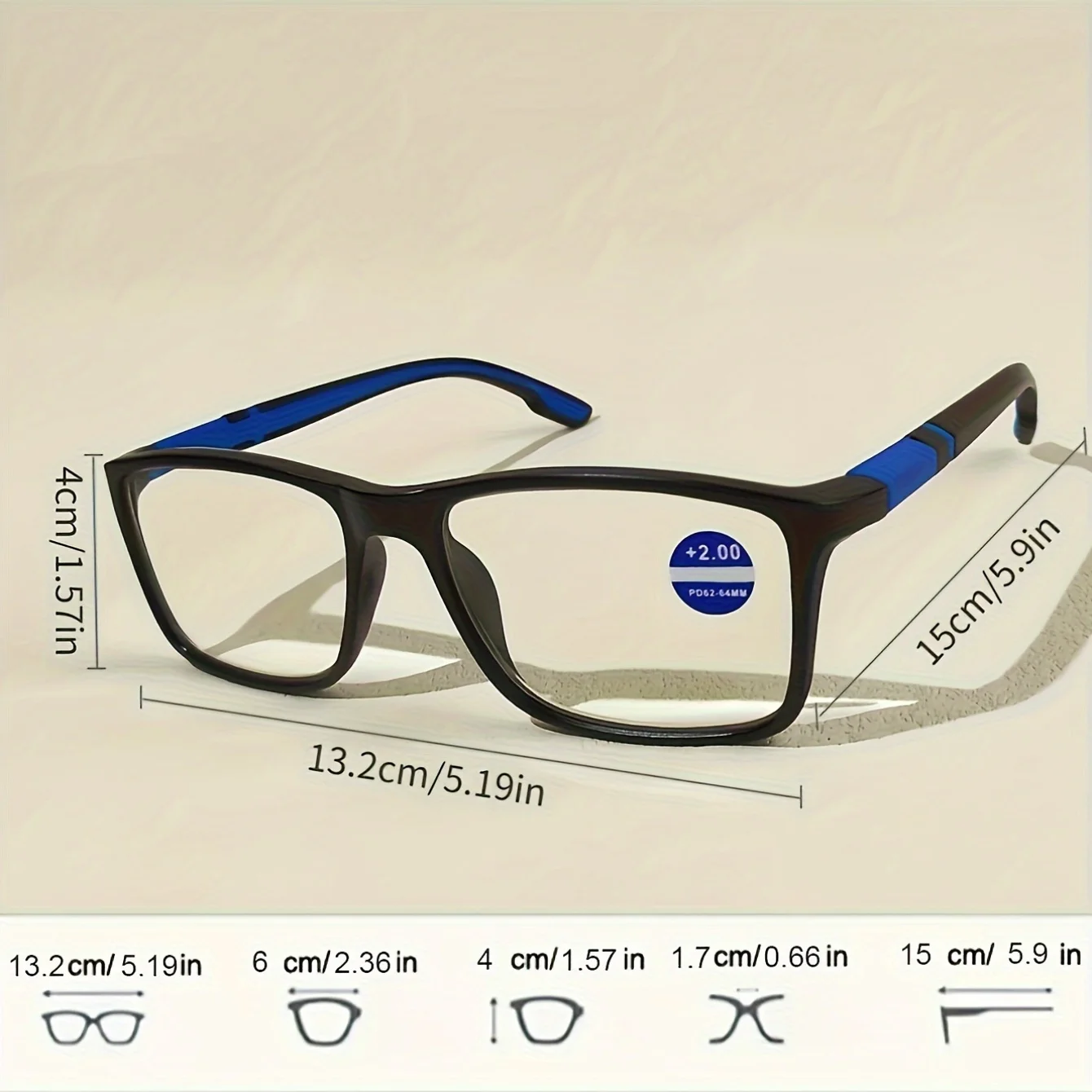 Square Frame Reading Glasses Blue Light Blocking Glasses Comfortable Spring Hinges Unisex Design Perfect for Computer Users