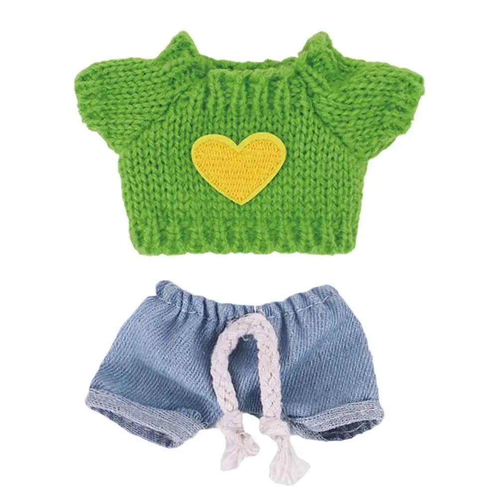 أزياء متعدد الألوان ملابس دمى استبدال DIY لمجموعات الدمى اليدوية سترة الجينز مجموعات دمية القطن