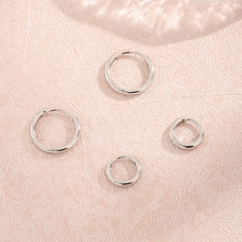 Ins Jewelry Circle Stud Earrings New S925 Silver Fashion Light Luxury Stud Earrings Jewelry