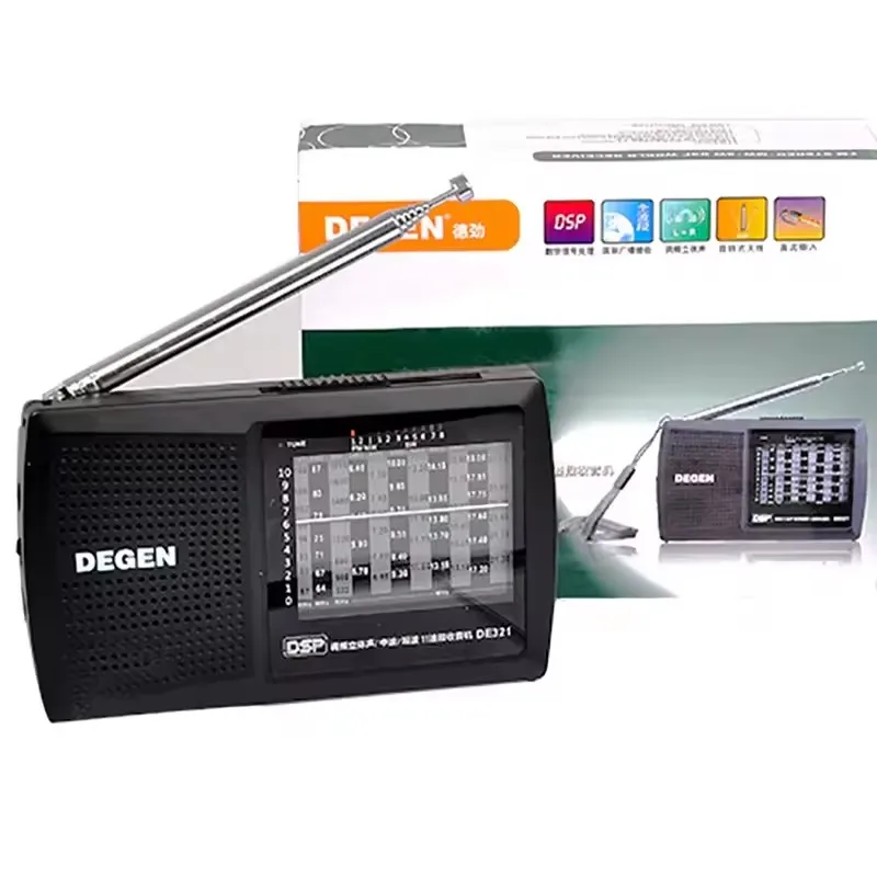 راديو Degen FM DE321 FM ستيريو MW SW راديو DSP World Band استقبال راديو كامل النطاق