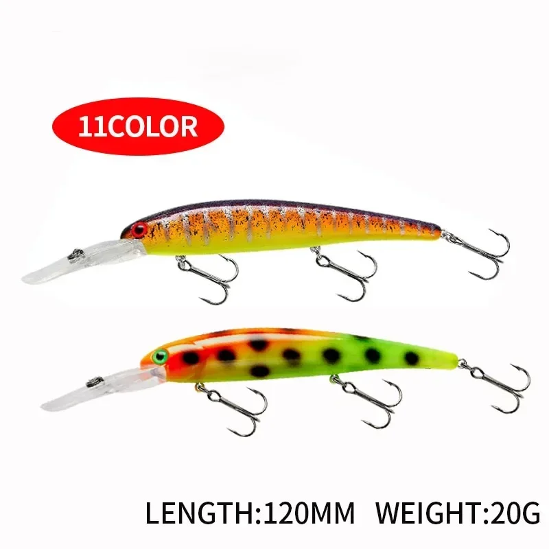 

Long Tongue Minnow Diving Imitation Fake Bait 120MM/20G Road LureFreshwater Sea Fishing Warp Bass Fishing Lure Sea Bass Road