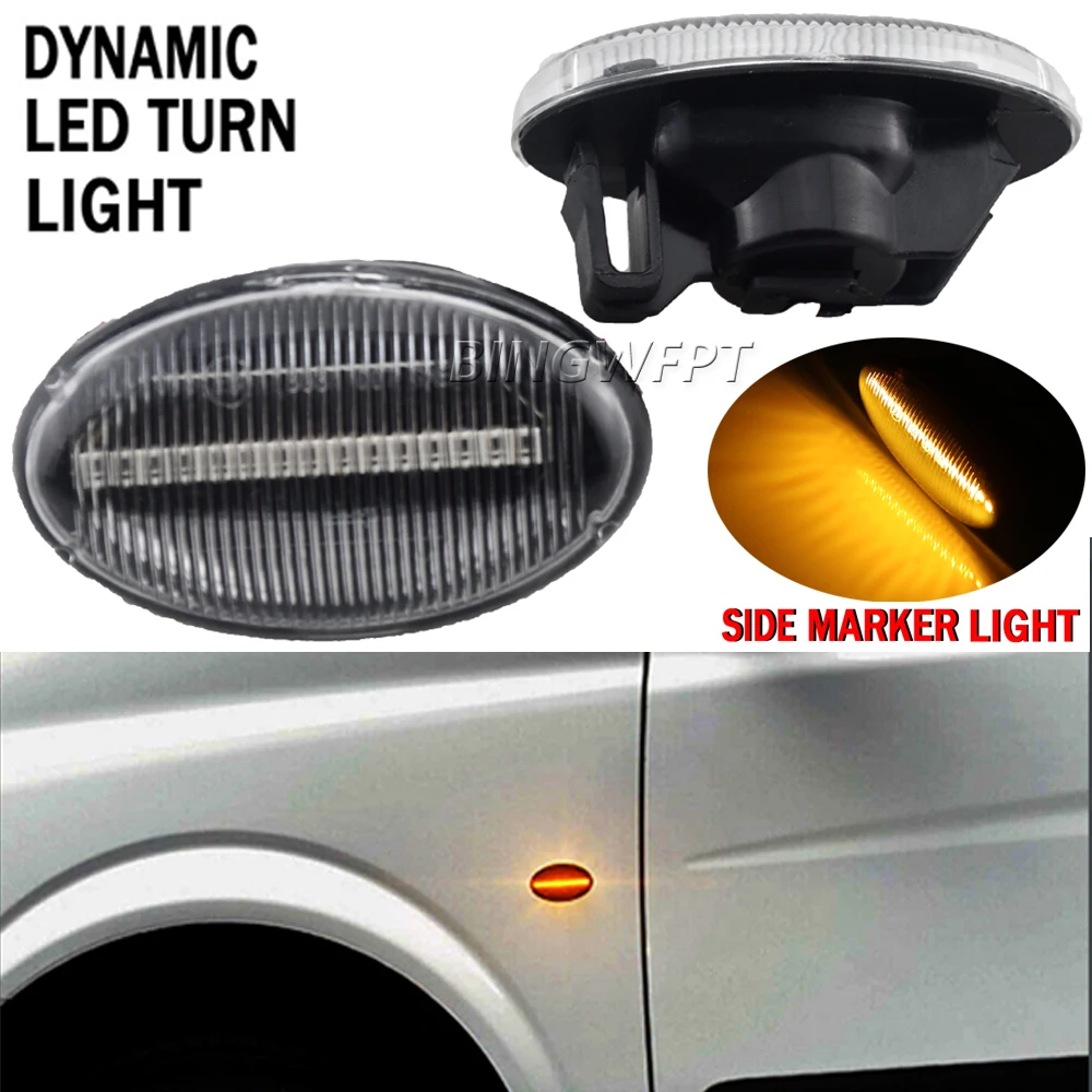 1 زوج ديناميكية LED بدوره إشارة الجانب علامة ضوء لمرسيدس بنز الذكية 450 452 A-Class W168 فيتو W639 W447 سيتان 415 متتابعة #4