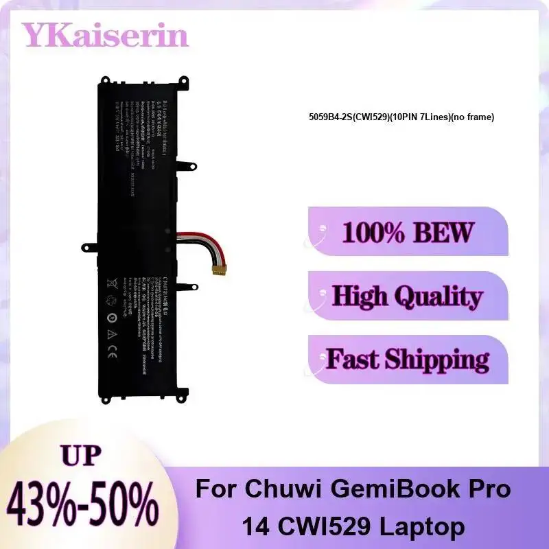 

Tablet Battery 5059B4-2S CWI529 10PIN 7Lines NO Frame 5000mAh For Chuwi Gemibook Pro 14 CWI529 Laptop