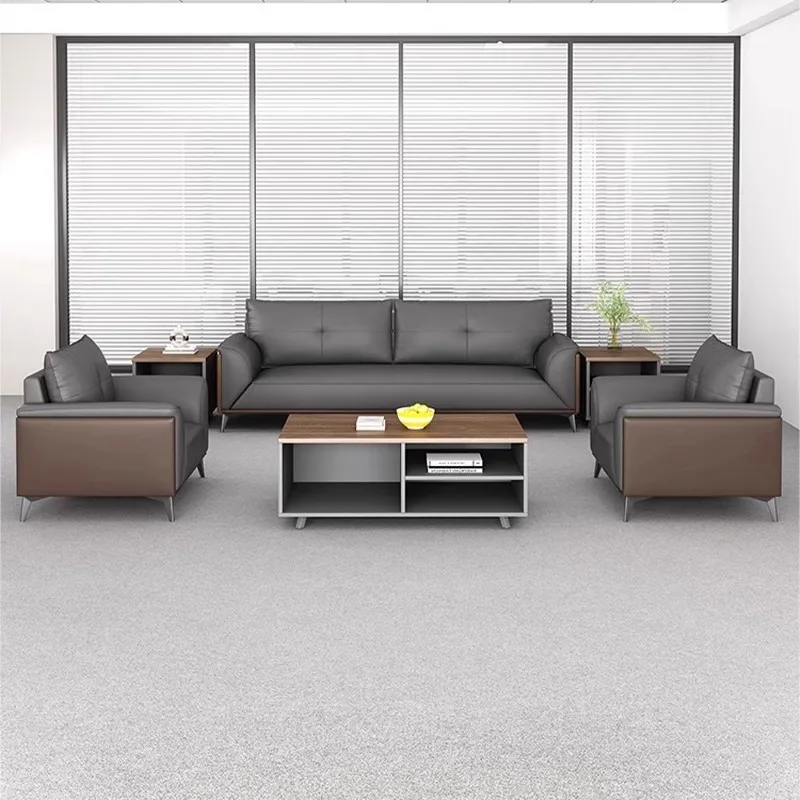 Divano da ufficio nordico per ufficio, tavolino, set combinato, reception, area riunioni casual, divano di lusso moderno e semplice