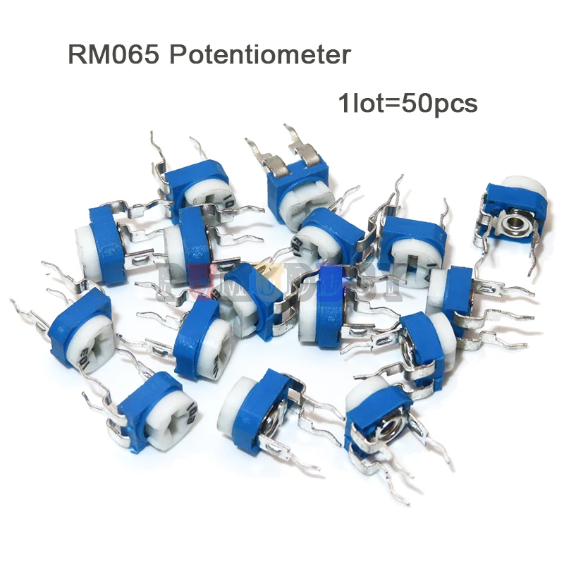 100 sztuk RM065 RM-065 100 200 500 1K 2K 5K 10K 20K 50K 100K 200K 500K 1M ohm potencjometr przycinarki rezystor zmienny IBUW