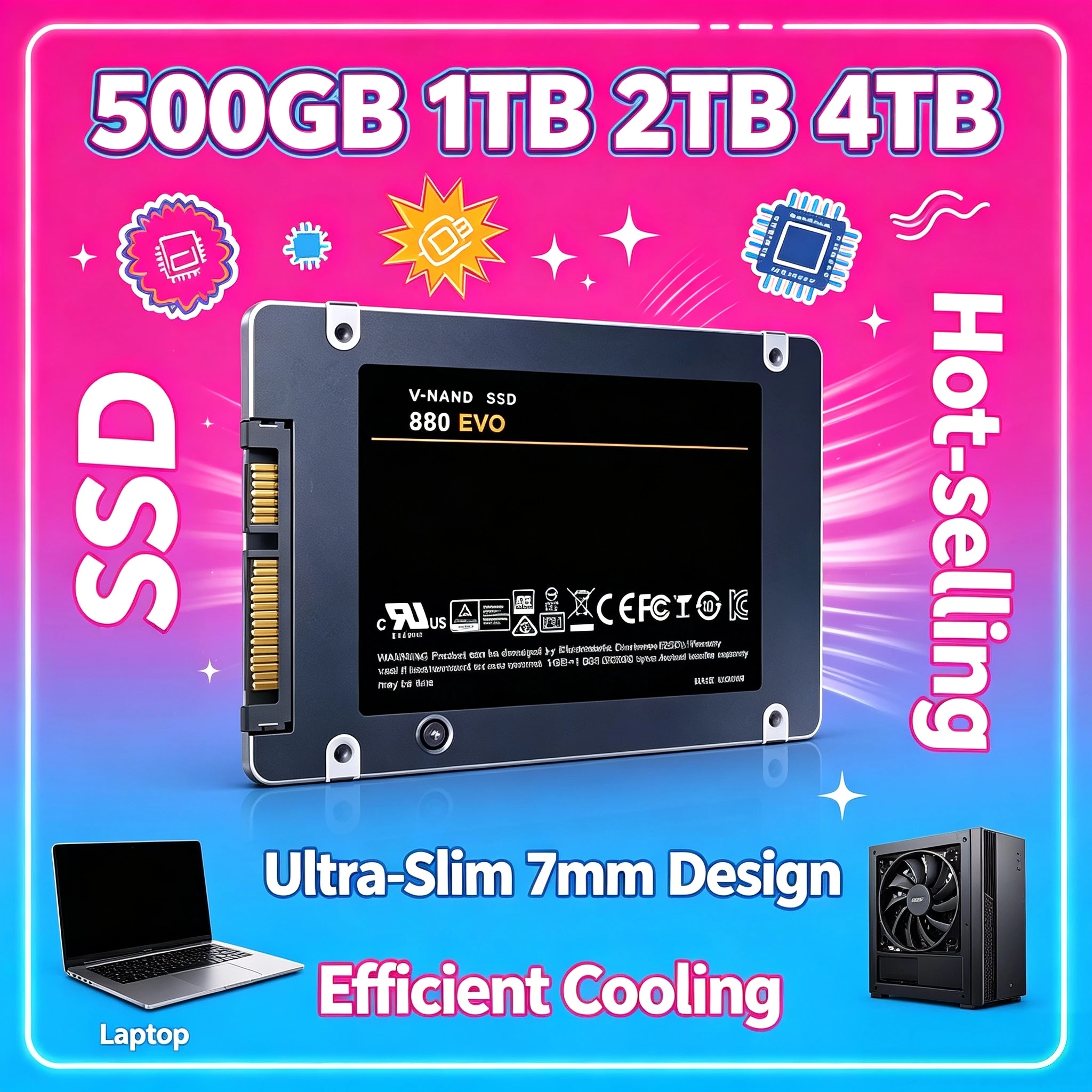 nuovo-ssd-interno-sata3-da-500gb-disco-a-stato-solido-ad-alta-velocita-25-pollici-880-evo-per-microcomputer-desktop-laptop-e-sistemi-professionali