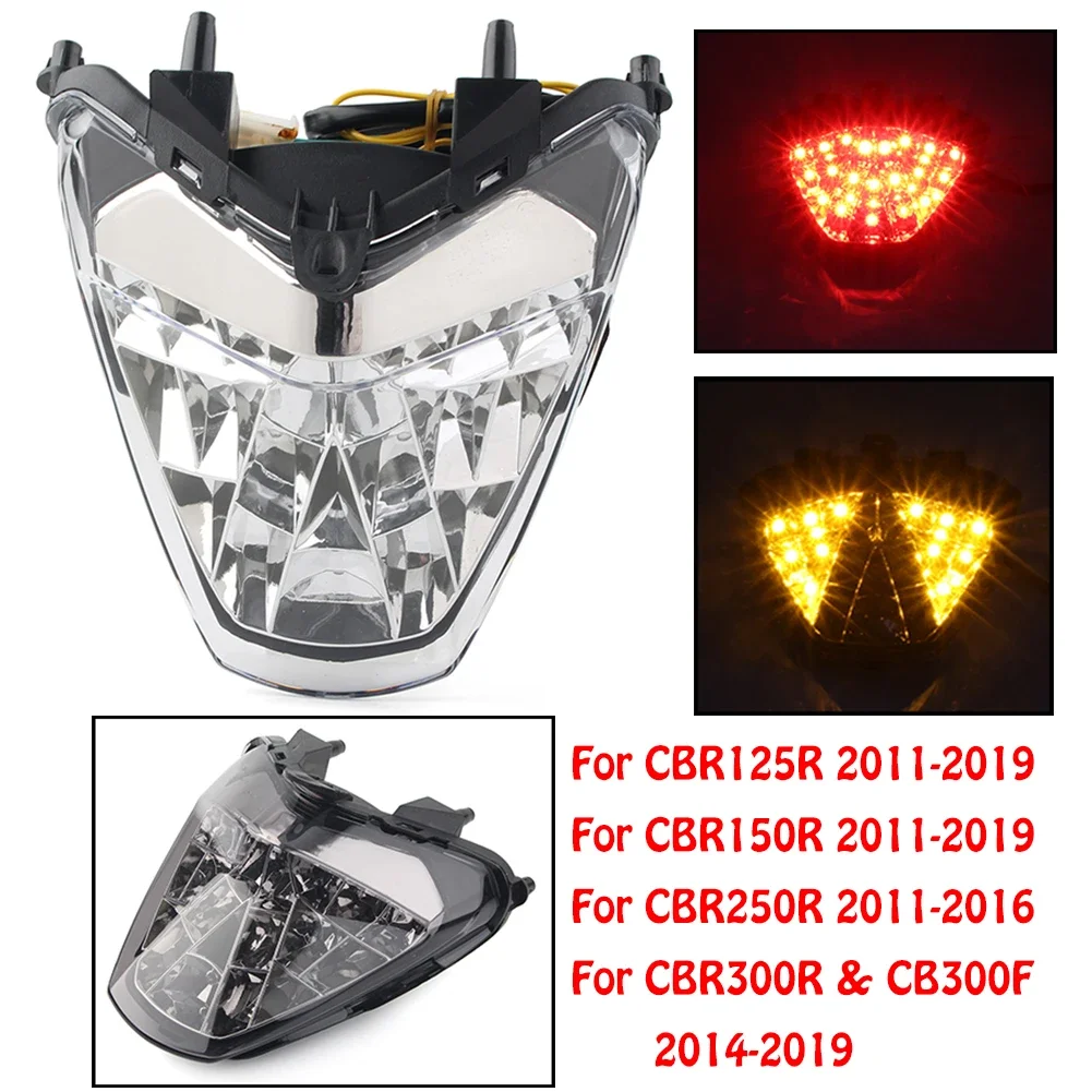 

For HONDA CBR125R CBR150R CBR250R CBR300R CB300F Motorcycle LED Taillight Brake Light Rear Warning Lamp Turn Signal Light