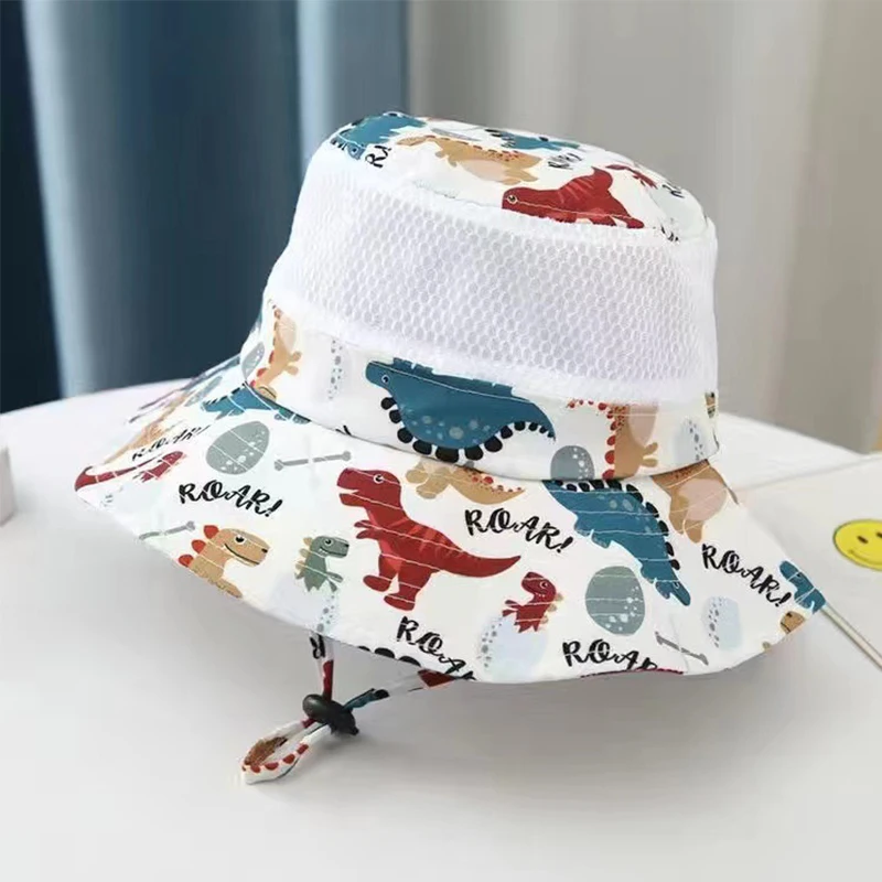 Summer Thin Mesh Breathable Fisherman Hat Large Sun Hat Girls Baby Sun Hat Children\'s Hat Large Brim Sun Protection