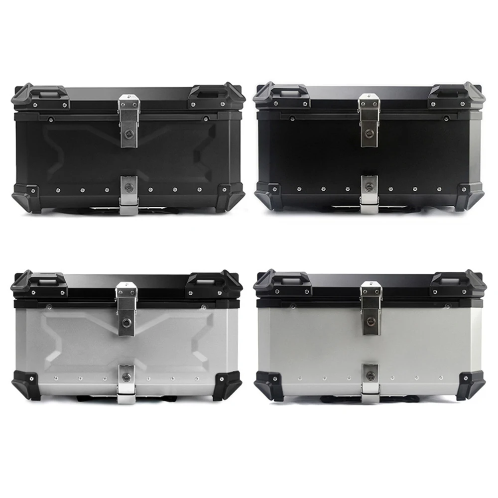 80L Motorcycle Aluminum Top Box Universal Motorcycle Tail Box Large Capacity Moto Travel Luggage Storage Rear Trunk 80L Top Case