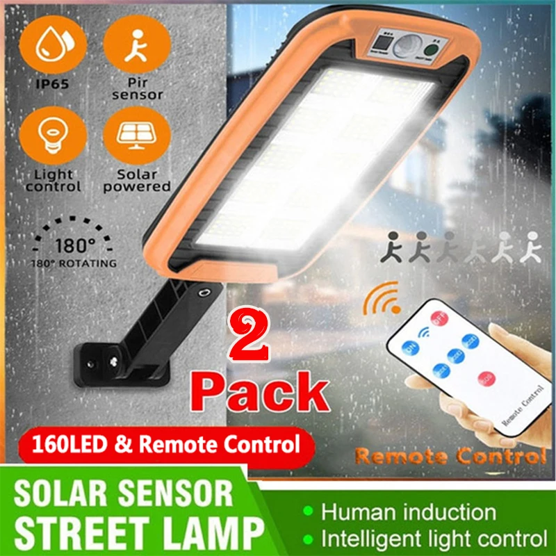 

Solar Street Lights Outdoor, Solar Lamp With 3 Light Mode Remote Control Waterproof Motion Sensor Lighting for Garden Patio Path