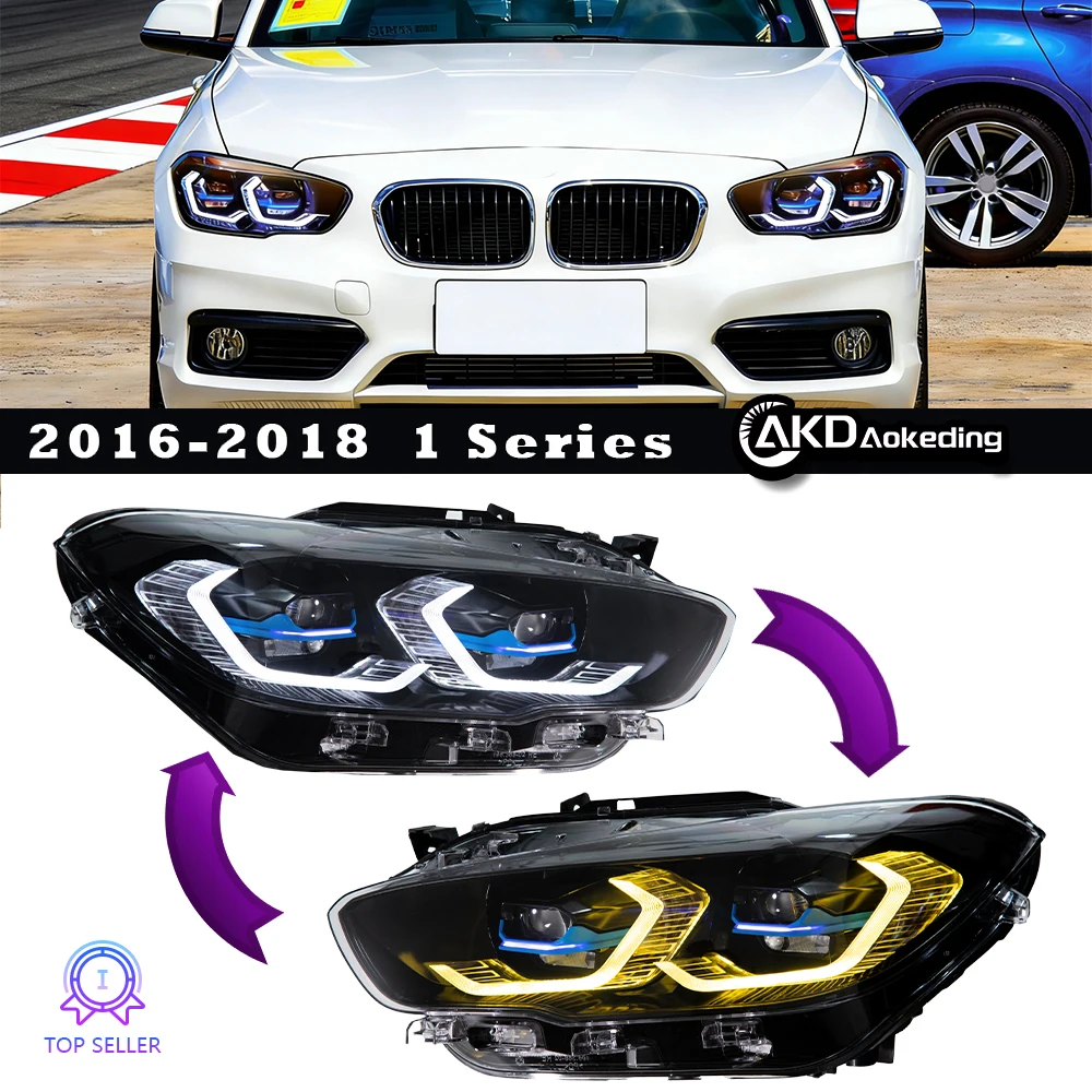 

Фара для BMW F20 2016-2018, 12V H7 LED DRL, BMW 1 серии, линза Hella, HID, аксессуары для авто AKD