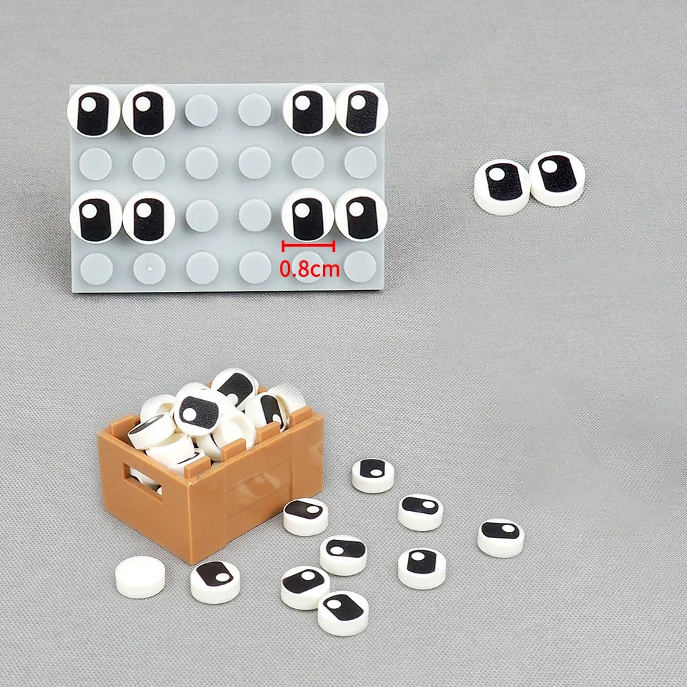 MOC 10PCS Circolare Lungo 98138 Occhio Bianco Stampato Modello Building Block Persona Figured Accessori Compatibili Giocattolo Regalo Dei Bambini