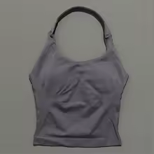 Performance Tank Tops Halters Strappy Seamless Workout Women - Mushroom Gray