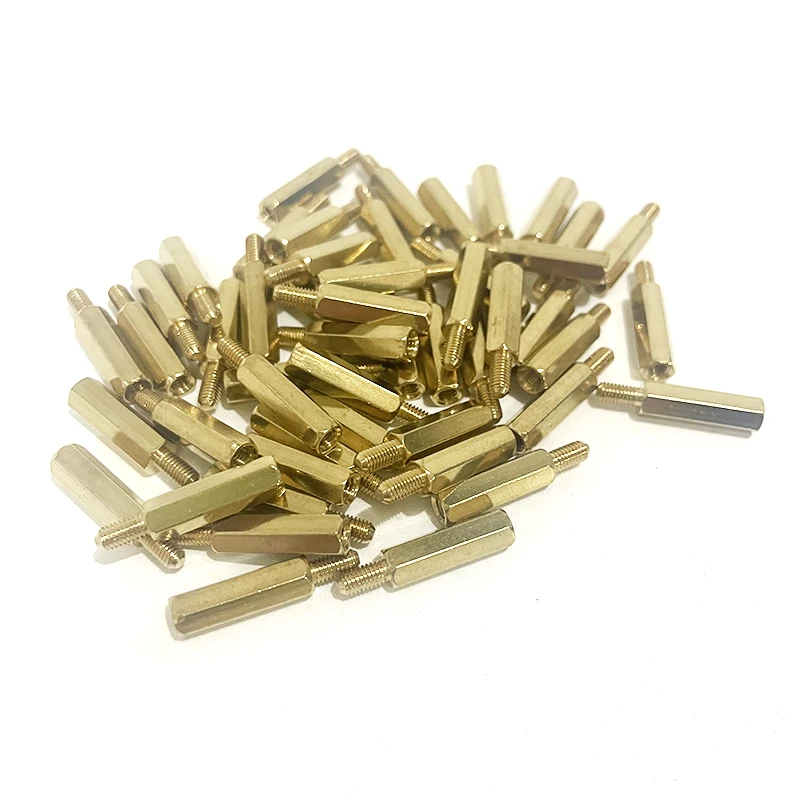 50Pcs M3*5/6/8/10/12/14/16/18/20/25+6mm Hex Nut Spacing Screw Brass Threaded Pillar PCB Computer PC Motherboard Standoff Spacer
