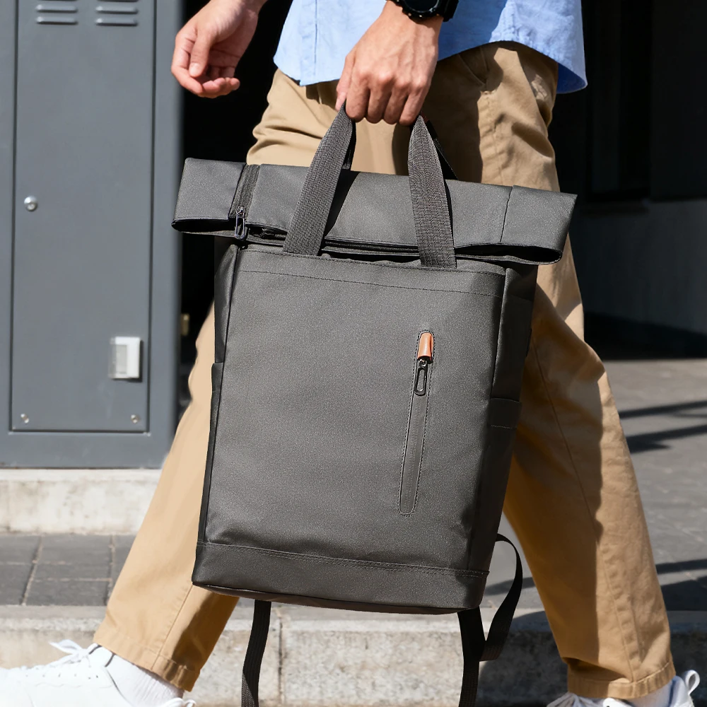 حقيبة ظهر للسفر للرجال من HcanKcan قابلة للتوسيع مقاس 15.6 بوصة حقيبة لابتوب بمنفذ USB مقاومة للماء ومضادة للسرقة للعمل وركوب الخيل في الهواء الطلق #3