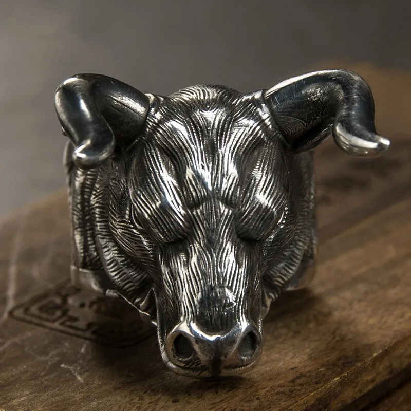 Classic and domineering bull head rings retro original new in three-dimensional ring men's and women's handsome banquet jewelry