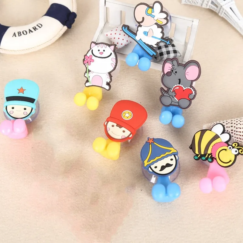 Cartoon Sucker Toothbrush Holder Suction Hooks Multifunctional Animal Suction Cup Children Bathroom Set Accessories Eco-Friendly