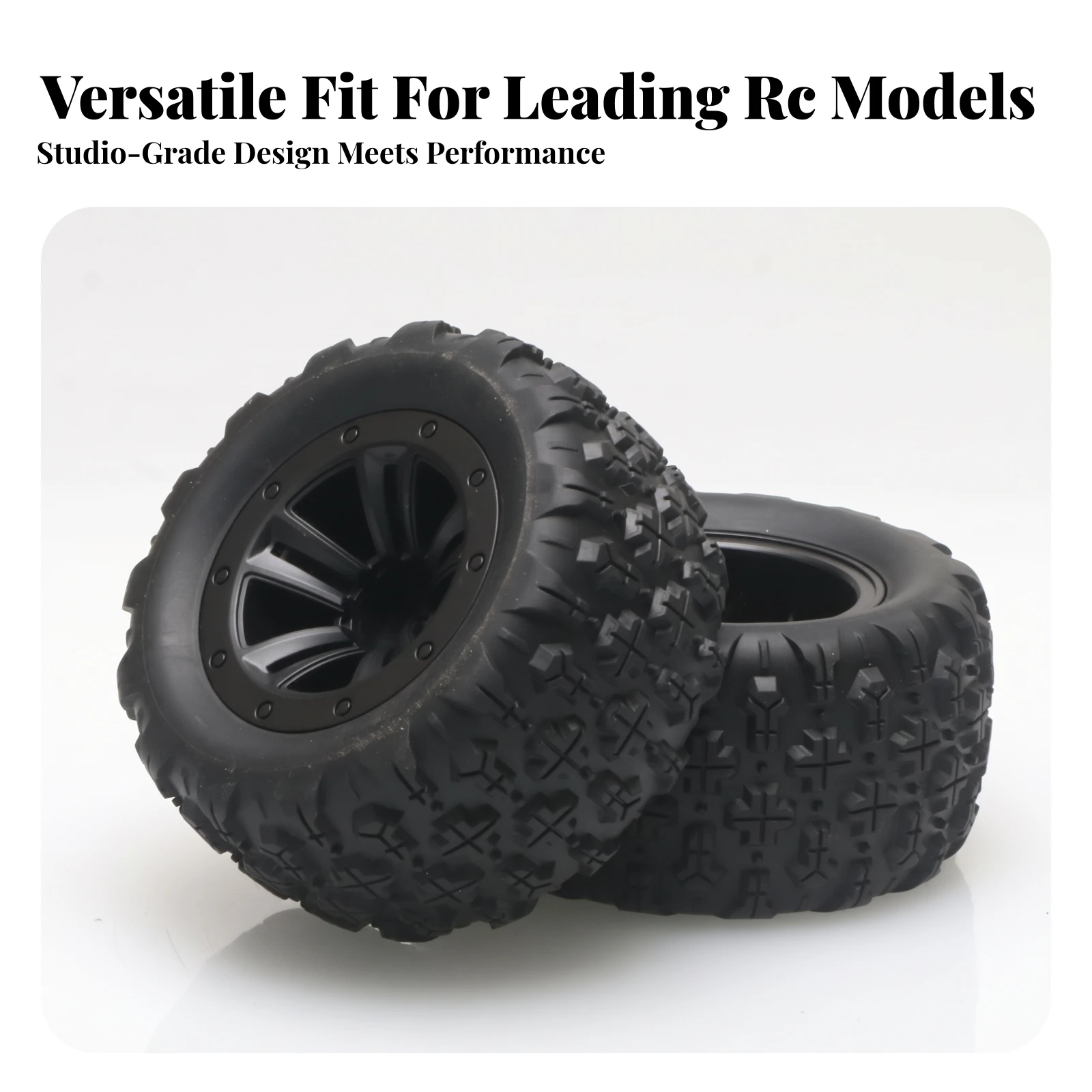2 Pieces RC Car Wheels with Plastic Hubs Traction Model Car Replacement Wheels Wheel Rims Grippy Vehicle Parts Upgrade