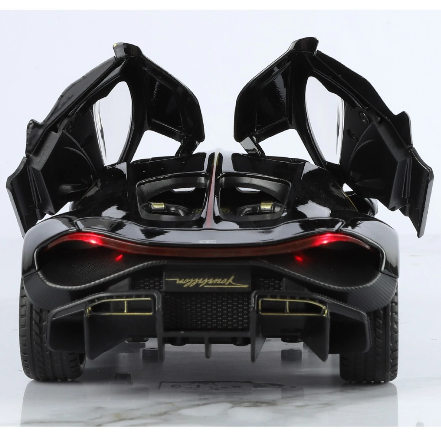 1:24 Tourbillon supercoche aleación Diecast Metal modelo coche niños coche de juguete sonido y luz tirar hacia atrás coleccionables Hobby regalos de vacaciones