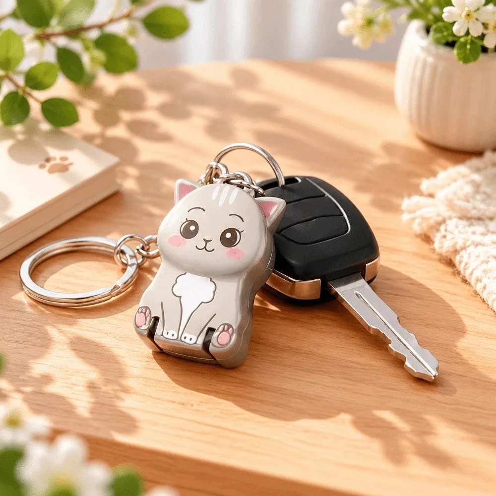 Portable Compact Nail Clippers Foldable Keychain Pendant Manicure Tool Cat-shaped Decoration Fingernail Trimmer Travel