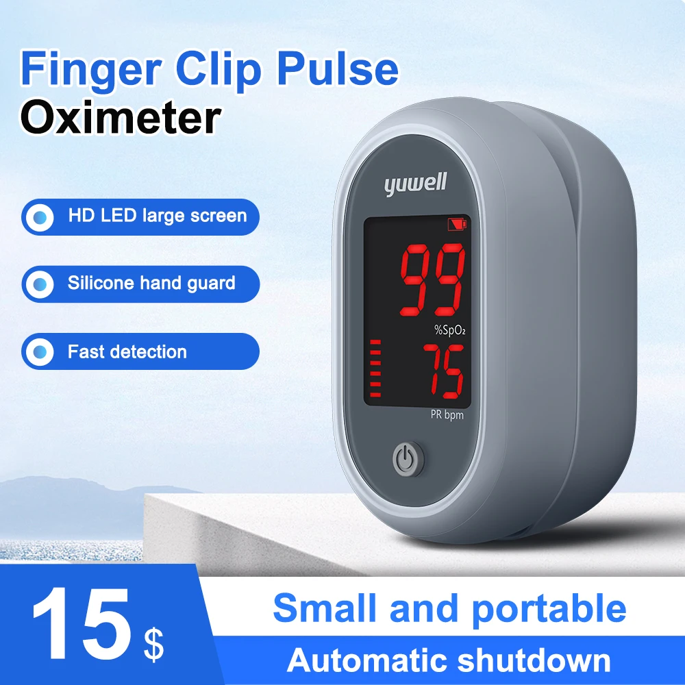 

Yuwell Finger Clip Pulse Oximeter LED Screen Blood Oxygen Saturation Monitor Automatic Measurement Finger Clip Pulse Oximeter