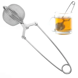 Tea Infuser Handle Tea Ball Sphere Mesh Tea Strainer Coffee Herb Spice Filter Diffuser Kitchen Gadget Stainless Steel