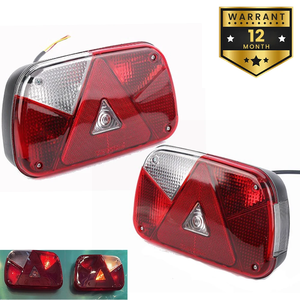 

1 Set 2pcs 12V Rear Tail Light Brake Stop Reverse Turn Signal License Plate Lamp Indicator Truck Trailer Caravan Waterproof