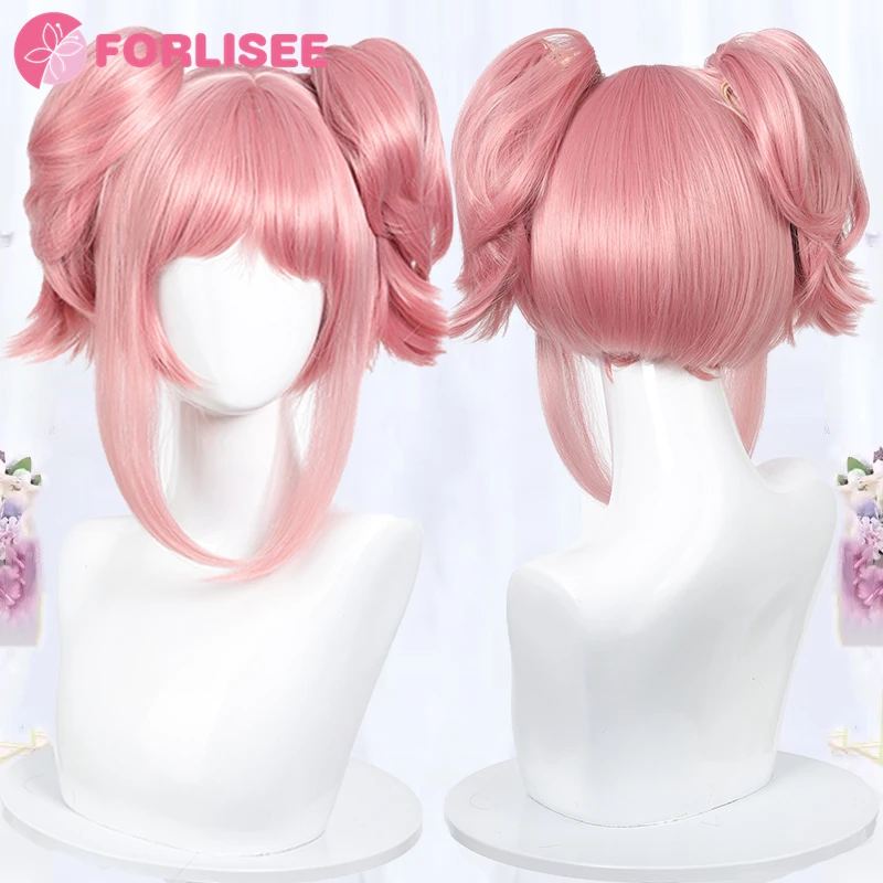 

Cosplay Wig High Quality Pink 25cm Short Clip Ponytails Heat Resistant Hair Party Anime Cosplay Wigs + Wig Cap