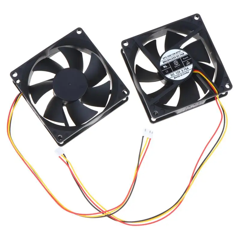 【F】1Pc Cooling Fan EFC-08E12W-EF07 EF06 80*80*25mm 12V 0.70A 3-Wire Server Inverter Switch Cooling Fan