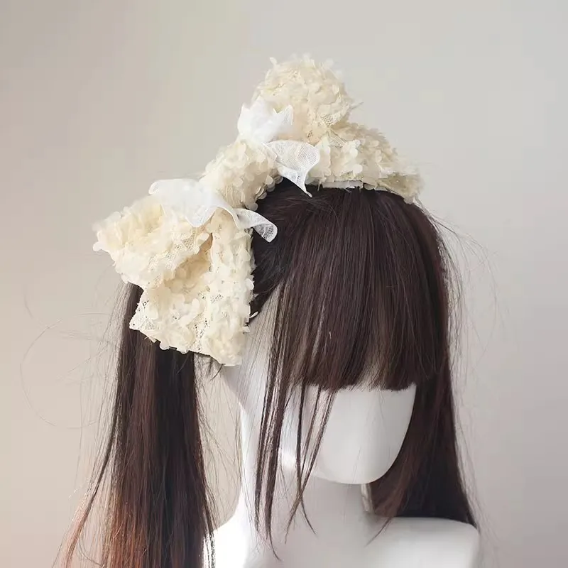 2025 novo artesanal lolita grande arco de doces grampo de cabelo acessório doce menina pétala laço arco clipe empregada cosplay corte hairpin