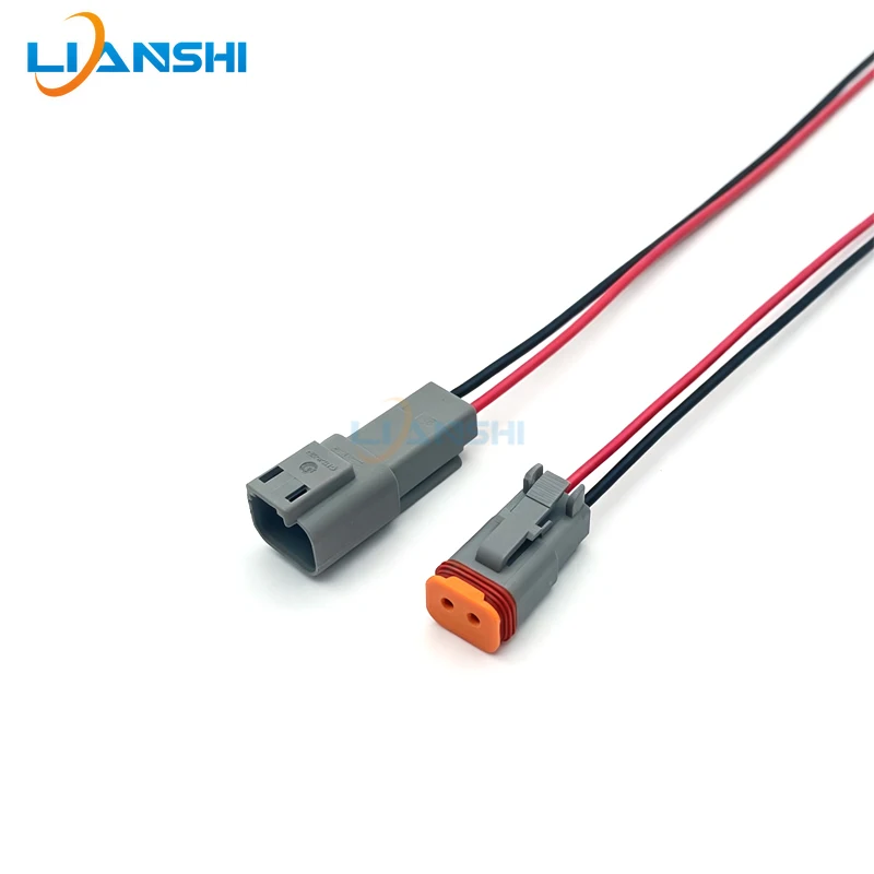 2Pin Vickers Rexroth Eaton Solenoid Valve Plug Waterproof Connector Kit w/Terminals For Hyd Proportional Coil Cable Harness Sets