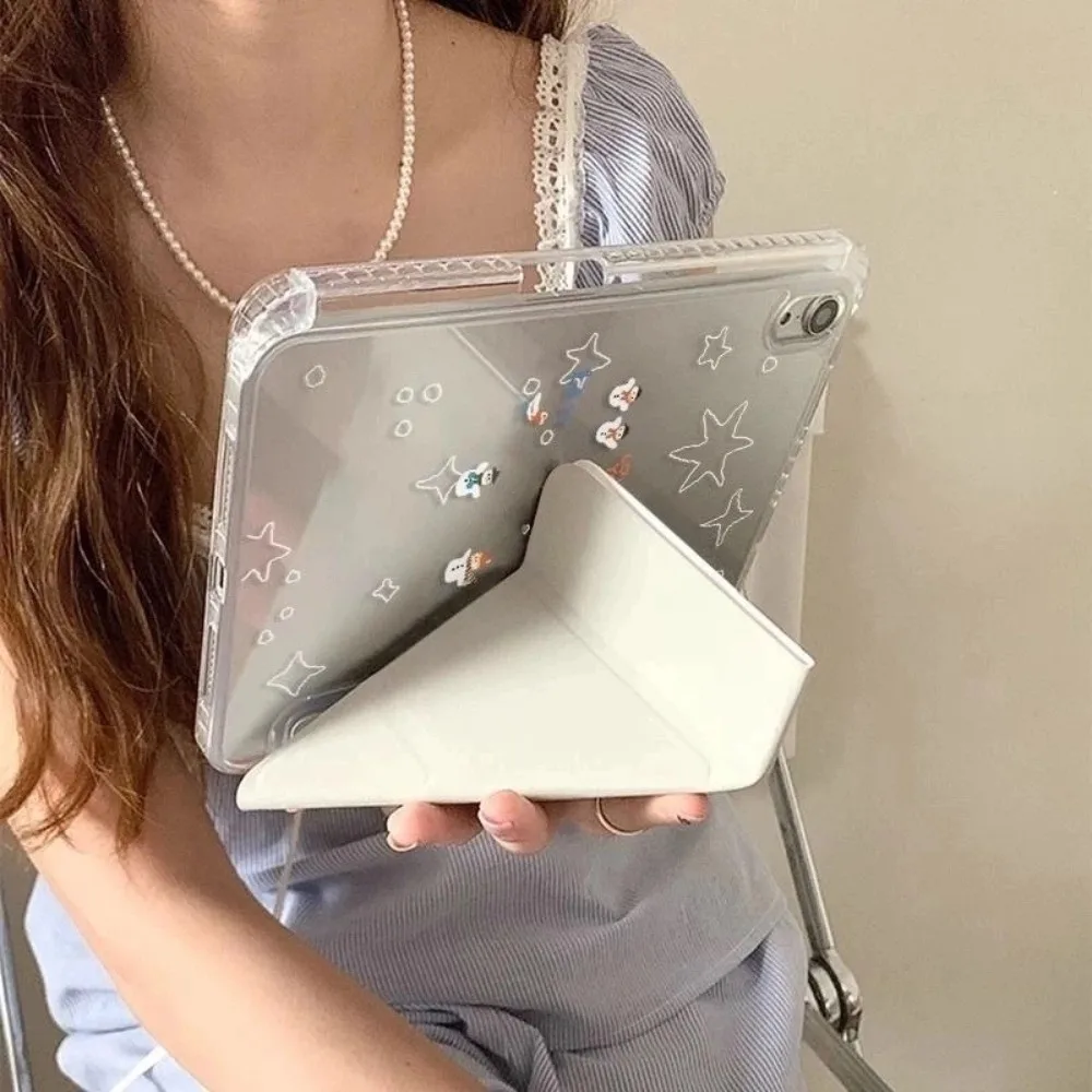 حافظة كمبيوتر لوحي من مادة TPU مقاومة للسقوط على شكل نجوم كرتونية غطاء لوحي شفاف لجهاز iPad 5 6 7 8 9 10 11th/Air1-7/ Pro 18 19 20 22/ Mini 6 7 #5