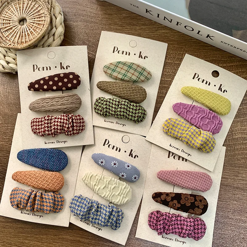 

3Pcs/Set Women Girls Fashion Coffee Color Geometric Stars Ornament Hair Snap Clips Adult Sweet Hairpins Female Hair Accessories
