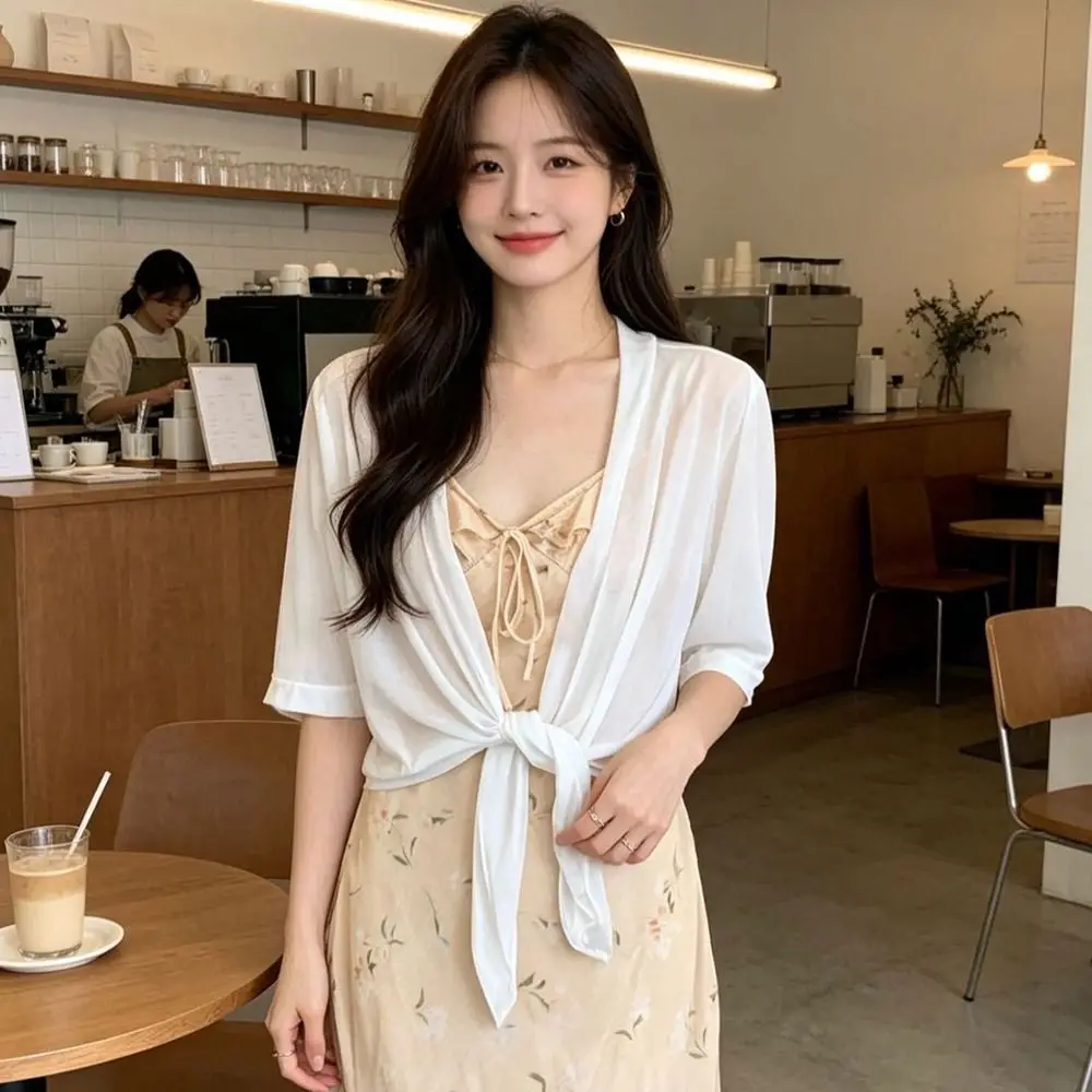 Comfortable Mesh Cardigan Shrug Plus size Casual Lace Shawl Short Breathable Outwear Top Summer