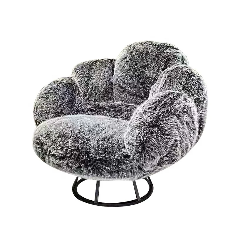 كرسي بذراعين فردي لطيف على شكل مخلب الدب، كرسي ترفيهي جديد من القماش القطيفة، أثاث غرفة المعيشة في في فيلا الفندق #6