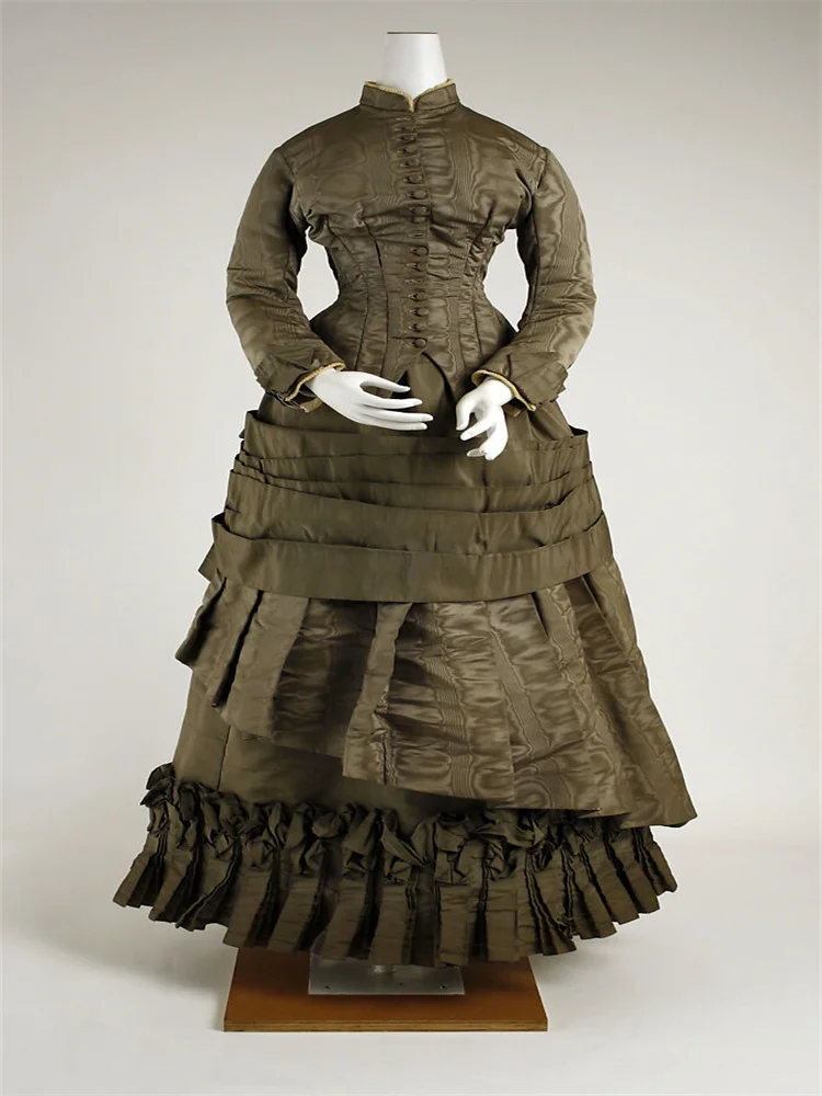 

1882S Victorian Gothic Historical Wedding Dresses Ball Gown Prom Formal Dresses Vintage Civil War Southern Belle Evening Gowns