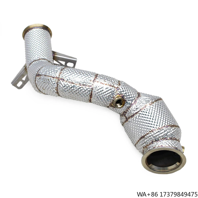 

OBM Stainless Steel Catted Downpipe for Benz E250 E300 2.0T W213 2015- Escape Car Exhaust System Heat Shield Exhasut Pipe