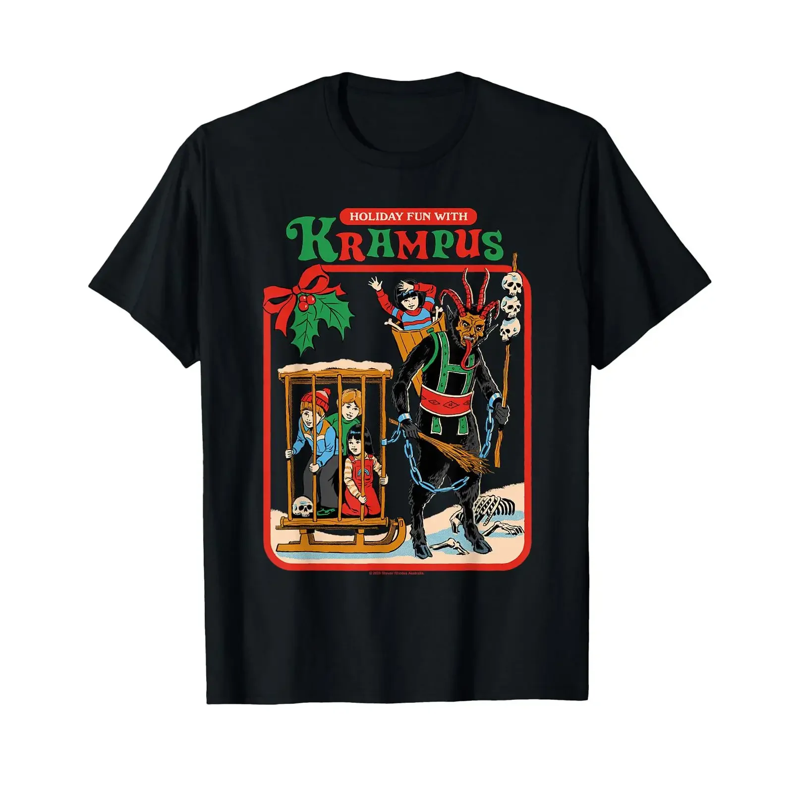 Fun with Krampus Christmas Retro Vintage Funny Adult Humor T Shirt vintage Washed homme designer clothes Soft Breathable