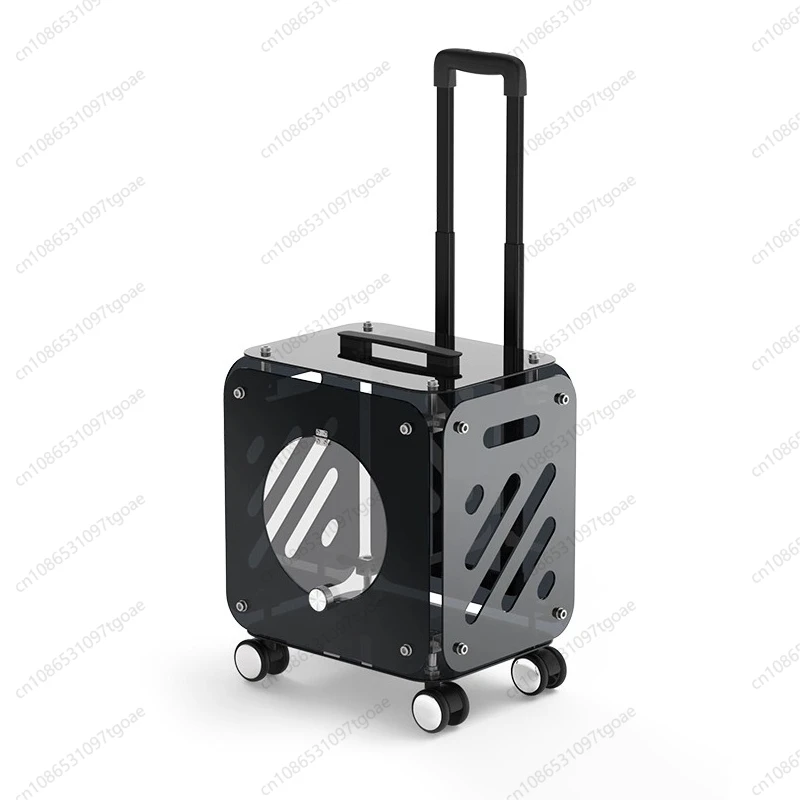 

Y cat bag going out portable cat bag pet fully transparent trolley case, car riding artifact dog large-capacity suitcase