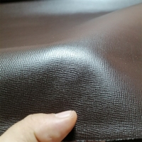 1.2mm Cross-Patterned Brown.Lotus Root Pink Cowhide.   Top-Grain Leather.Genuine Leather Fabric. DIY For Styling Bags.Whole Cut
