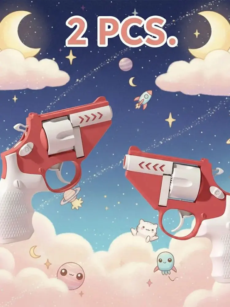 2 pièces pistolets jouets pour enfants Fidget pistolet jouet Revolver Stress tir jouets sans apparition jouet pistolet âge 5 +