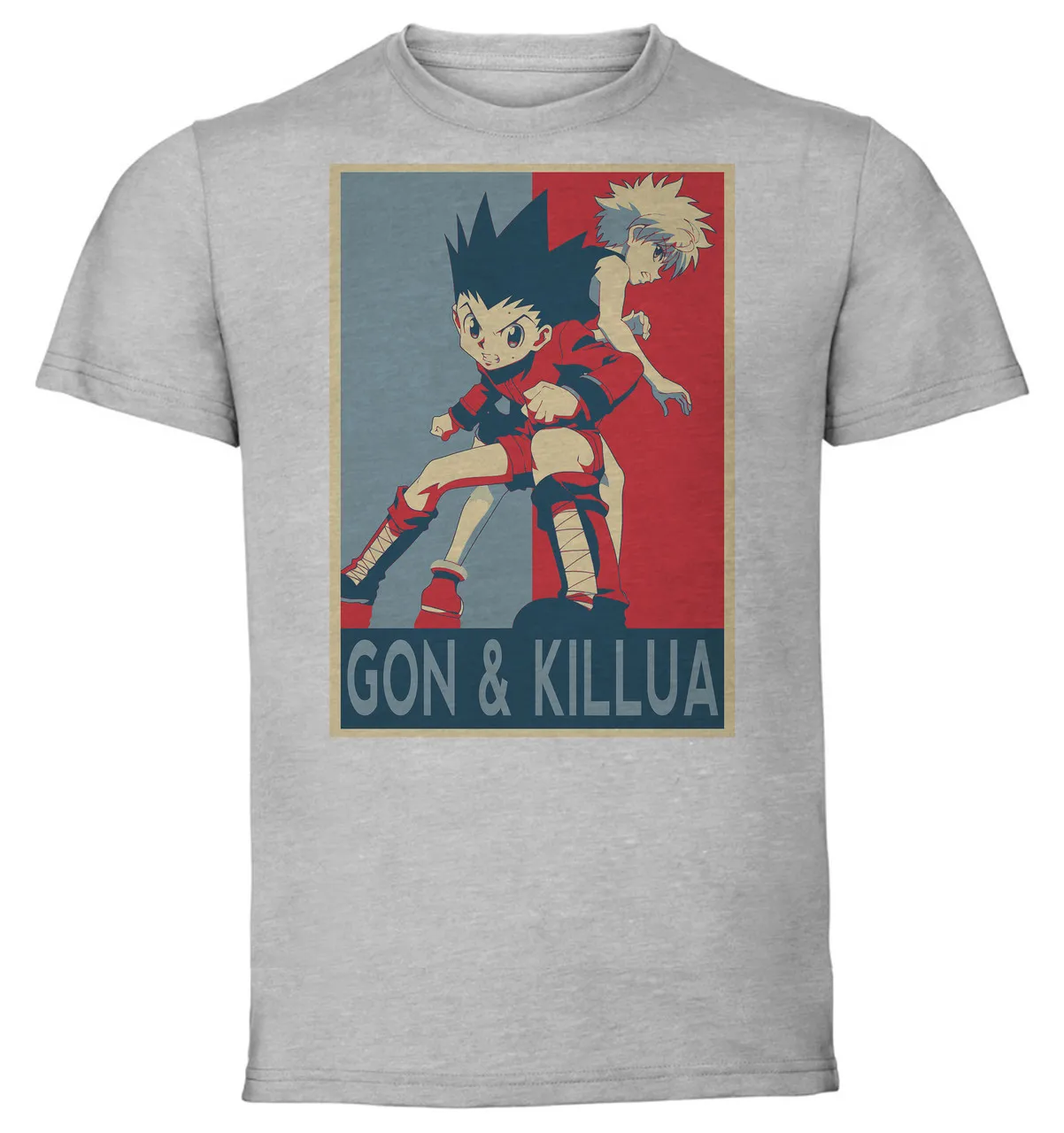 T-Shirt Unisex - Grey - Propaganda - Hunter X Hunter Gon & Killua