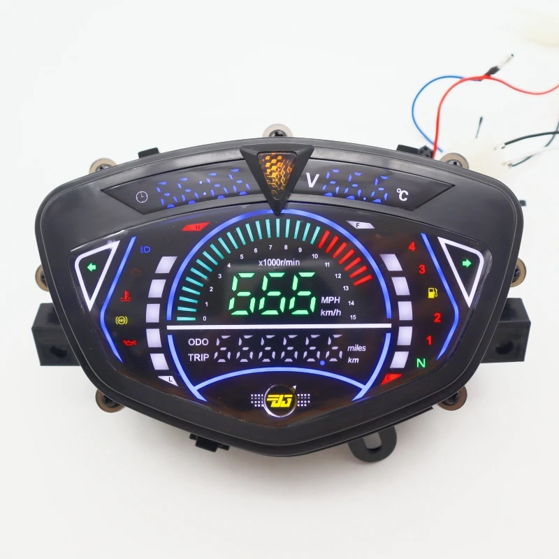

Modification MotoQueen LC135 Digital Motorcycle Speedometer Electric Instrument RPM LED Motor Speed Meter 12V 2023 New Design