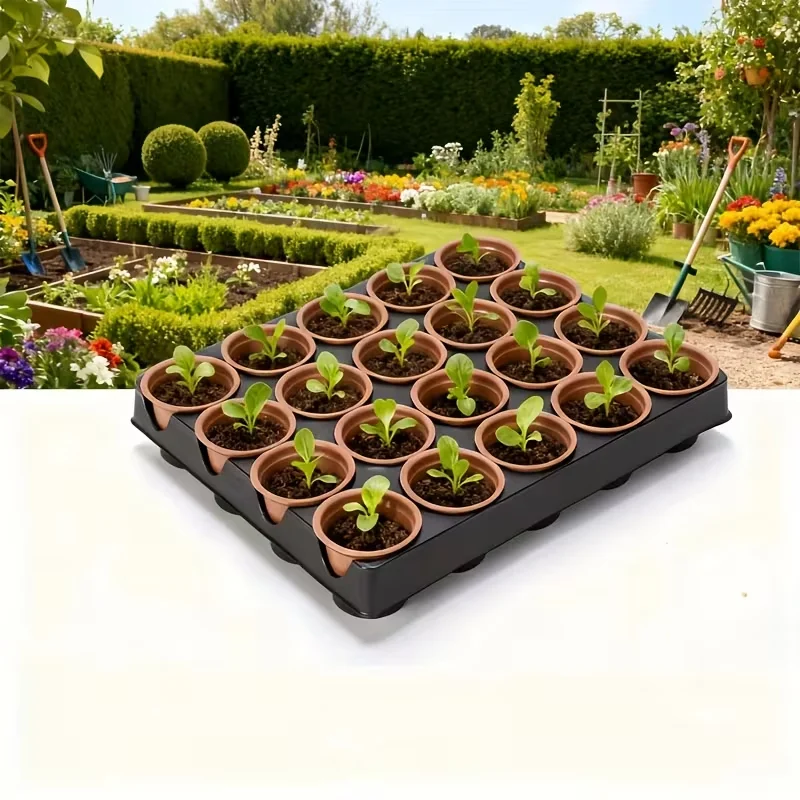 

21 шт. многоразовых лотков для рассады с дренажными отверстиями для бобов, цветов, овощных саженцев, садовые принадлежности
