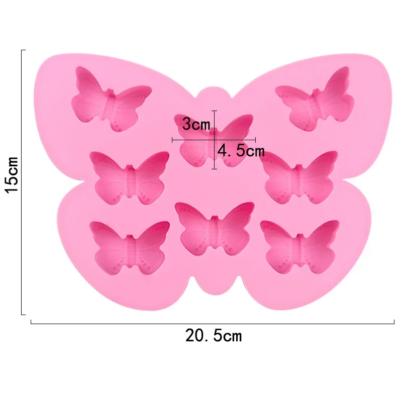 8 Butterfly Cake Mold Silicone Chocolate Candy Baking Molds Butterfly Shape Ice Cube Tray for Baking Cake Soap Bread Muffin Mold