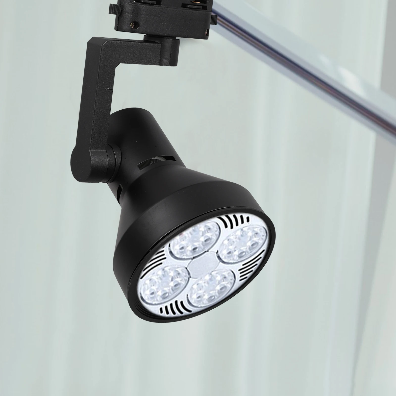 

Led Track Lighting Fixture Durable Iron Construction Adjustable Direction E27 Base Par30 Bulbs Compatible Energy Efficient Easy