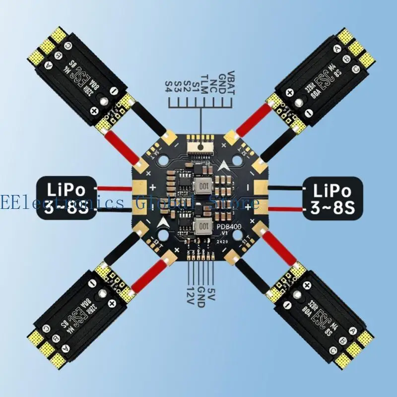 462B High Current 80A Single ESC For FPV Racing Drones And Remote Aircraft 3-8S Compatibility Easy Installation